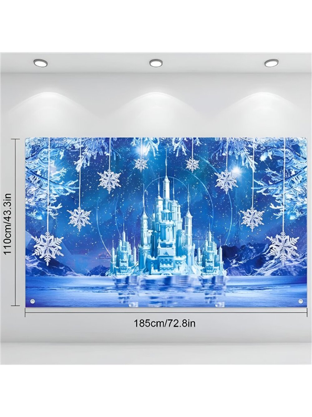 Winter Frozen Party Supplies Backdrop Decoration, 72.8 x 43.3 Inch